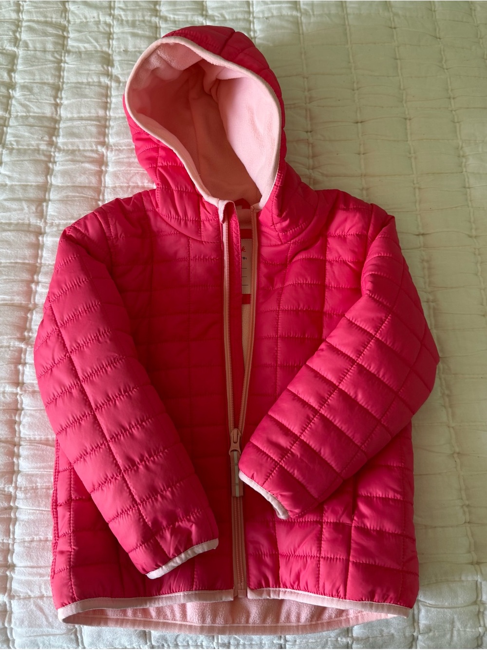 Cat & Jack Girls Pink Quilted Hooded Jacket Size 5T